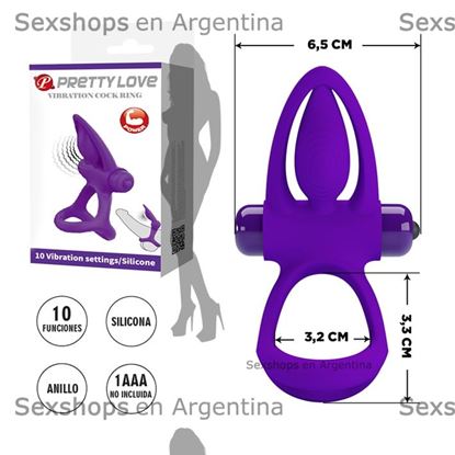 Anillo con agarre de testiculos y vibrador para clitoris